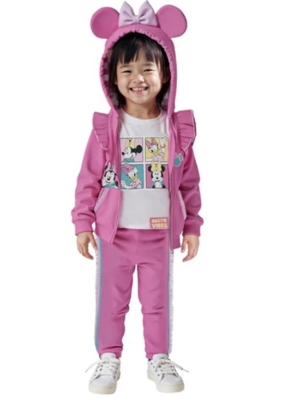 Pink Minnie Mouse Hooded 3 piece Tracksuit Set - Kids